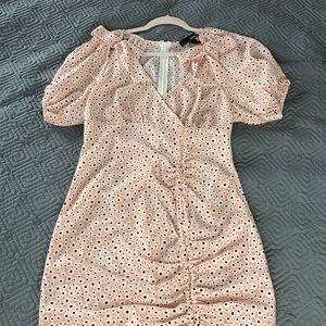 Sun Dress Coral Ruched Medum